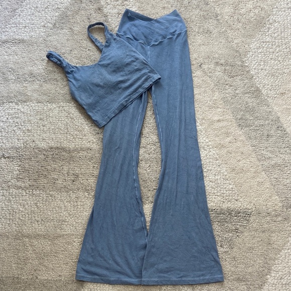 Aerie Real Me Double Crossover Flared Pants and Crop Top Set - Picture 8 of 15